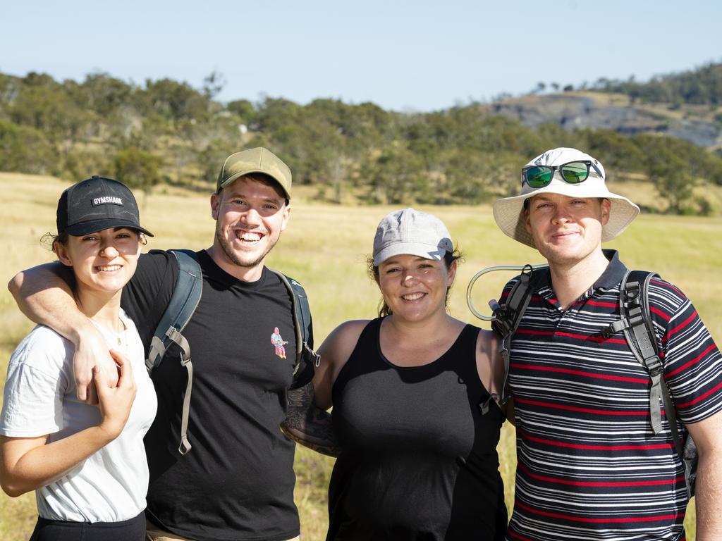 Team members of Girls Who Hike (and partners) (from left) Kaitlyn Wilkie, Matthew McKay, Nicola Hart and Seamus Hart at the Hike to Heal 2022 launch at Mt Peel Bushland Park, Saturday, February 19, 2022. Picture: Kevin Farmer