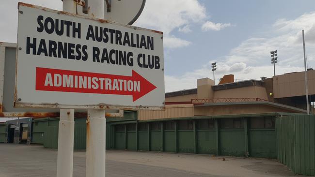 The entrance to the head office of the SA Harness Racing Club at Globe Derby Park. Picture: Colin James