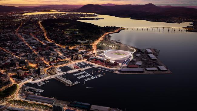 FIRST LOOK: New designs of what Hobart's new AFL stadium at Macquarie Point could look like. Images supplied by AFL