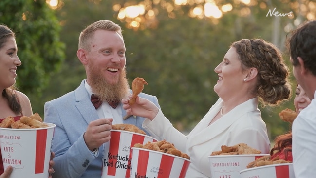 Toowoomba couple tie the knot in first ever KFC Wedding