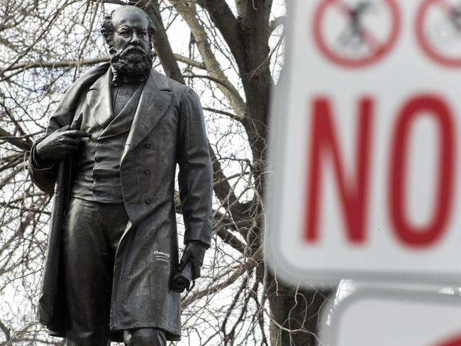 The William Crowther statue in Franklin Square Hobart. Picture: Chris Kidd