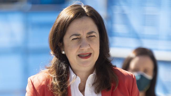 Queensland Premier Annastacia Palaszczuk speaks this morning. Picture: NCA NewsWire / Sarah Marshall