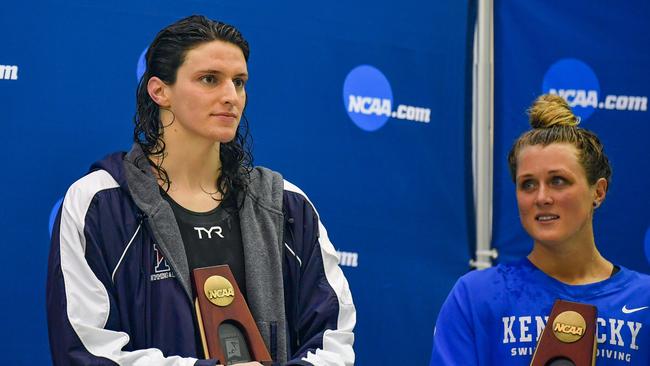 University of Pennsylvania swimmer Lia Thomas was banned by World Aquatics after winning a national college title. (Photo by Rich von Biberstein/Icon Sportswire via Getty Images)