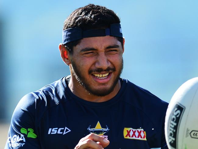 North Queensland Cowboys training from 1300 Smiles Stadium, Townsville.   Jason Taumalolo. Picture: Zak Simmonds