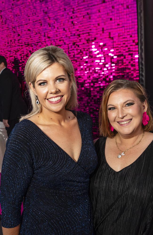 Mikaela Smith (left) and Bri Loveday of Your Events Group at Little Pig Consulting Business Excellence Awards at Rumours International, Saturday, October 19, 2024. Picture: Kevin Farmer