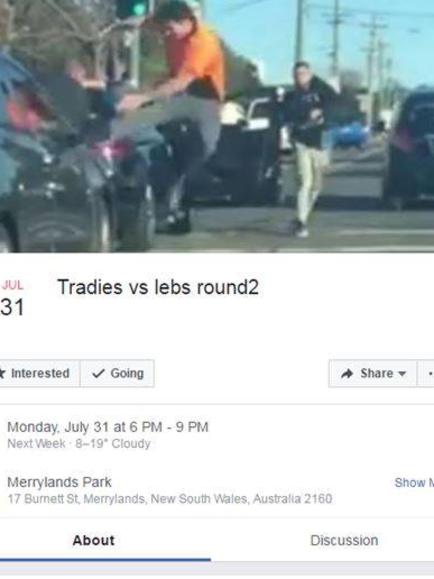 The Facebook group 'Tradies v Lebs round 2' is being monitored by police following a brawl in Merrylands.