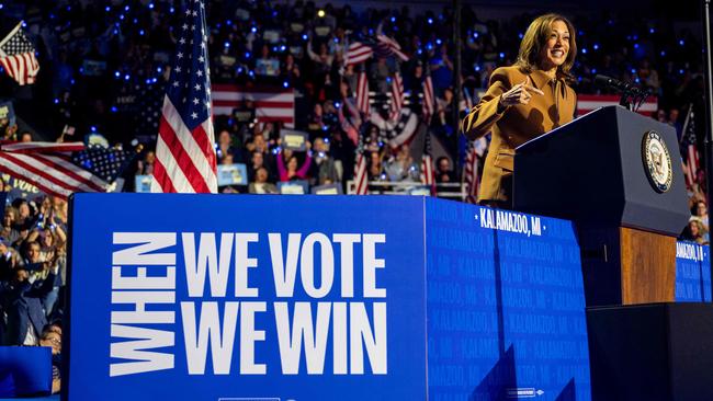 Vice President Harris will be campaigning today with former U.S. First Lady Michelle Obama in the battleground swing state of Michigan. Picture: Brandon Bell/Getty Images/AFP