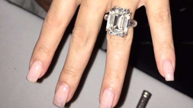 Mariah Carey's engagement ring, given to her by James Packer. Picture: Supplied