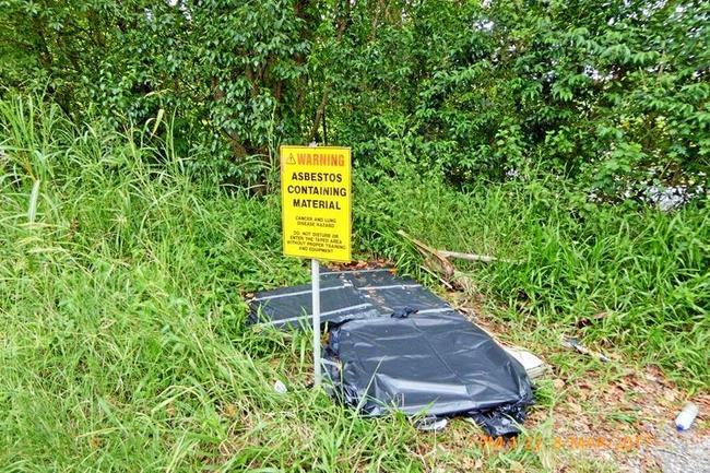 This material, believed to be asbestos, was dumped at the Bexhill Quarry carpark.