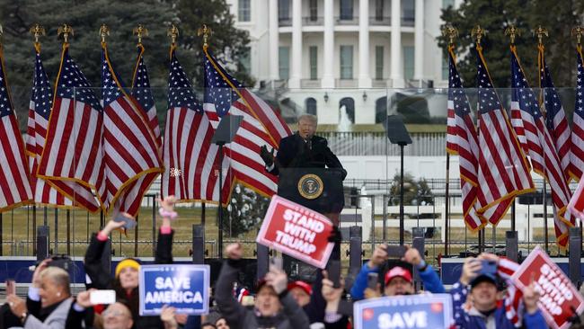 Trump egged on Pence to overturn the results while speaking on January 6. Picture: Getty Images