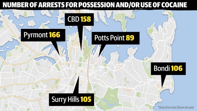 Sydney's top five hot spots for cocaine