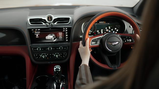 Heated steering wheel extra: inside the Bentley Bentayga S. Picture: Easton Chang