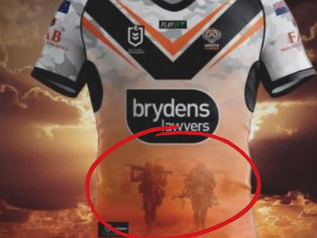 There are claims the jersey features soldiers that aren't Australian.