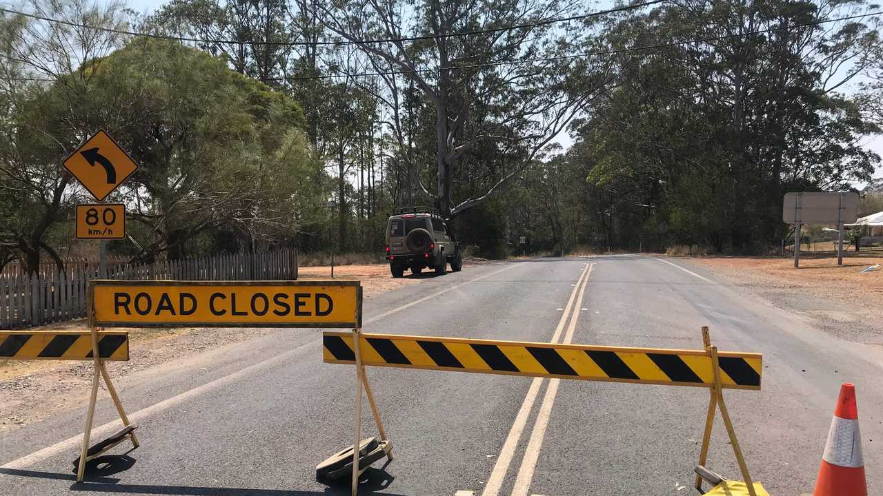 Esk Hampton Rd has been closed to everyone but residents because of the fire. 