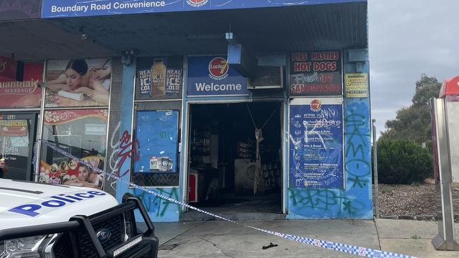 A convenience store has gone up in flames in Whittington.