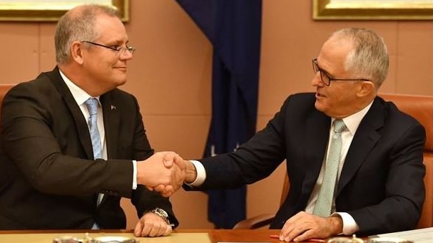 Malcolm Turnbull, right, claims credit for Scott Morrison becoming Prime Minister and concludes the Liberals ‘didn’t deserve’ to win last year’s election. Picture: Supplied