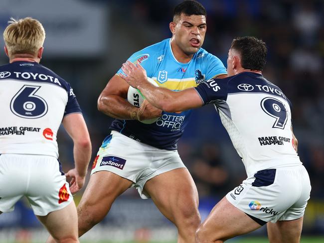 David Fifita on the charge for the Titans. Picture: Getty Images