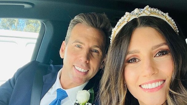 Grant Hackett and Sharlene Fletcher on their wedding day. Pic: Instagram