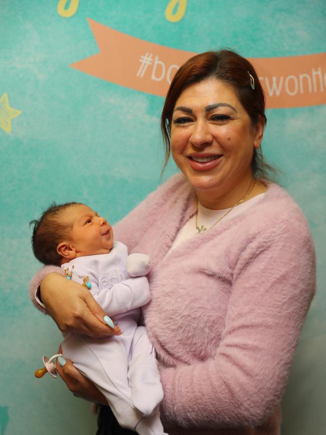 Sophia Afif, parents Joanna and Joey, of Highton. Born 19 March, 2025, weighing 3900g. Pictured with her grandmother. Picture: Alison Wynd