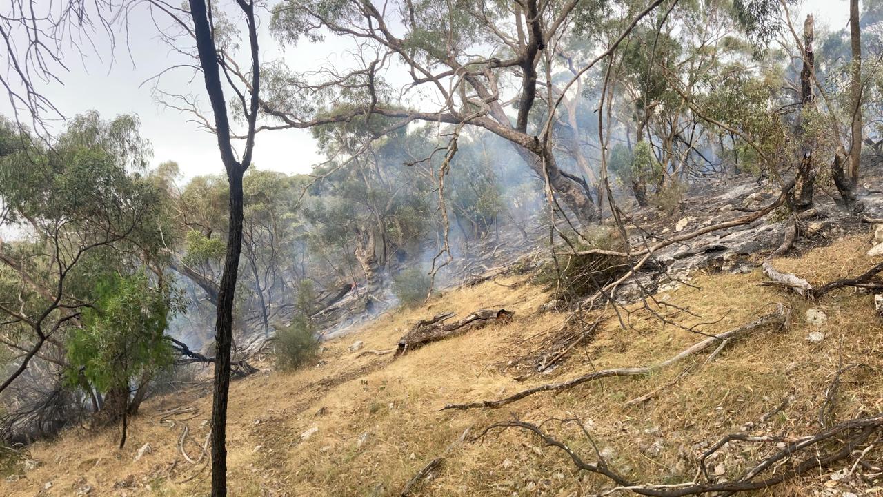 A small fire burns at Melrose. Picture: CFS