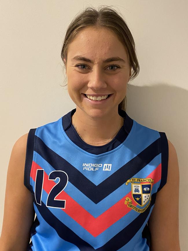 Samantha Rutledge, AFL Senior Girls Cup captain for St Francis De Sales Regional College - Leeton, Senior Schools Cup State Final, June 15, 2023, Central Coast Regional Sporting and Recreation Complex, Tuggerah NSW. Picture: Supplied.