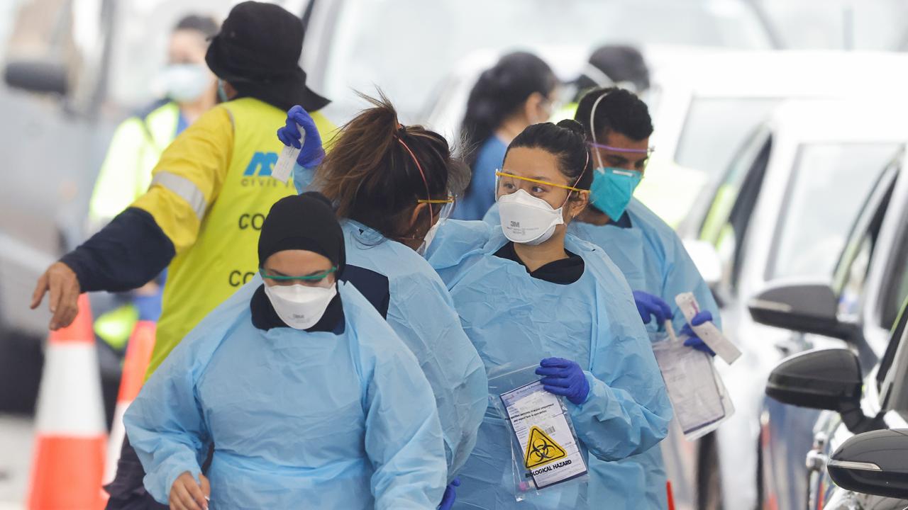 Covid PCR testing centres are being swamped, including this one at Bondi. Picture: Getty Images