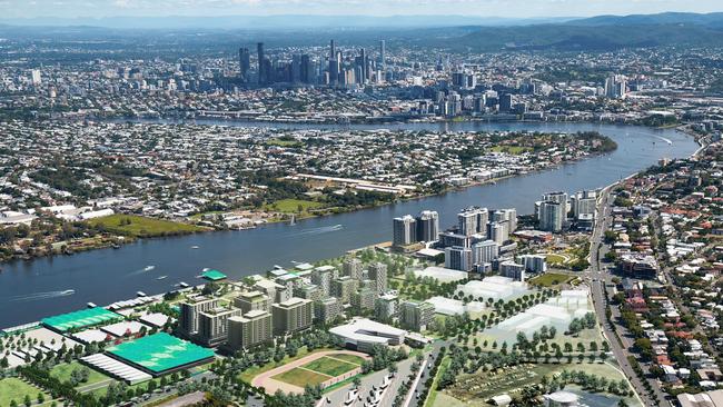 Artist impression of the athletes’ village at Northshore Hamilton, which the Lord Mayor says could be serviced by an expanded Metro.