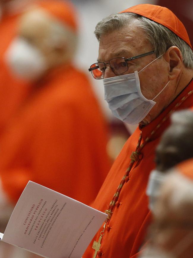 Cardinal Pell at St Peter’s Basilica in the Vatican on November 28. Picture: Fabio Frustaci