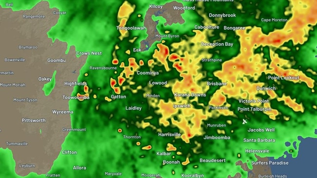 A major weather system is sitting over southeast Queensland. Picture: BOM