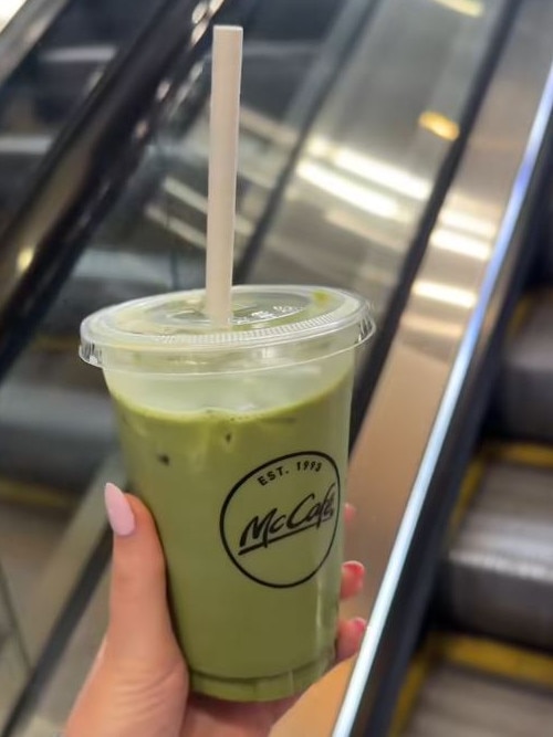 Macca’s is trialling matcha drinks at select restaurants in NSW and Victoria. Picture: TikTok/@ninafromsydney
