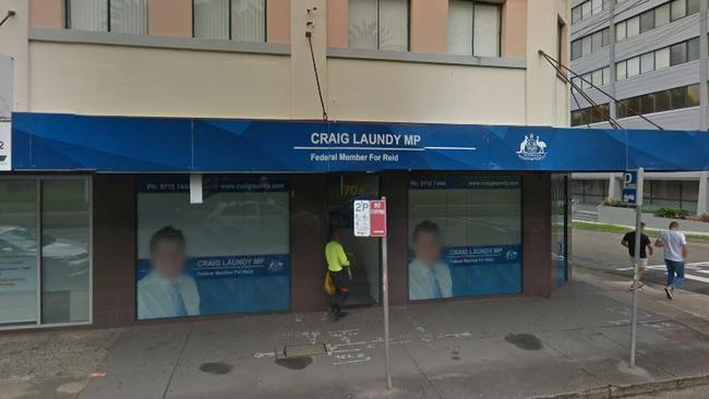 Mr Laundy’s Burwood electorate office.