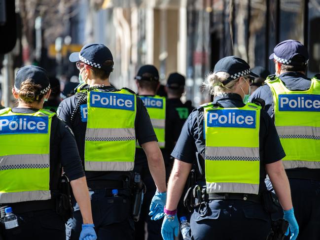 Victoria Police said the drop in public confidence is due to the survey being carried out online. Picture: Sarah Matray