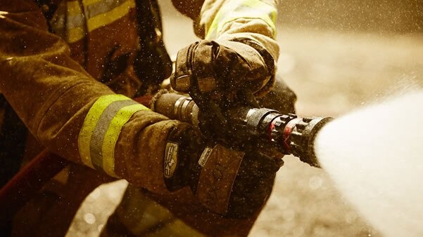 A NSW Fire and Rescue hose was allegedly found during police raids.