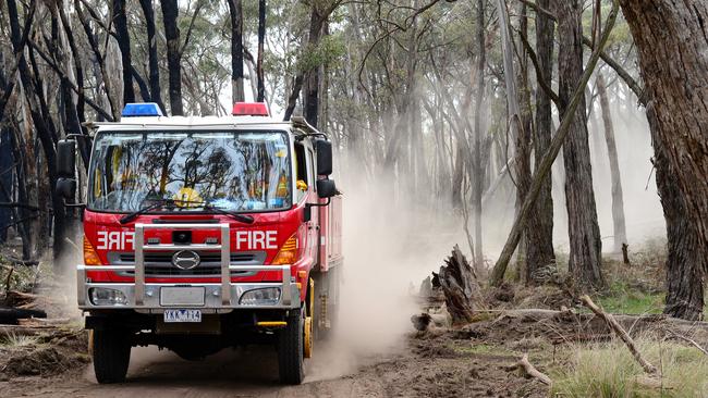 A fire truck in Lancefield. Picture: Zoe Phillips