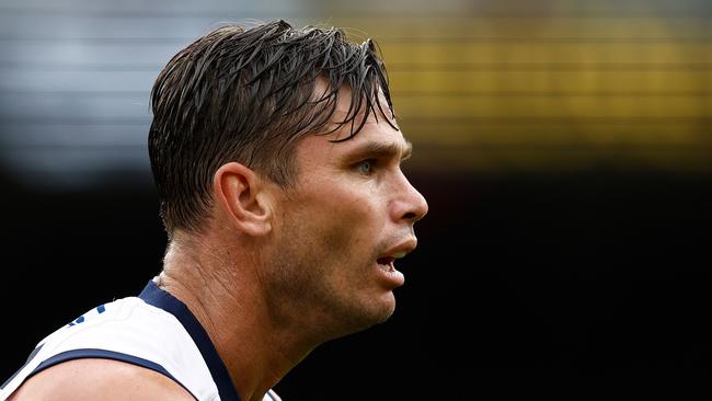 Tom Hawkins has failed to kick a goal in his last four games. Picture: Michael Willson/AFL Photos via Getty Images