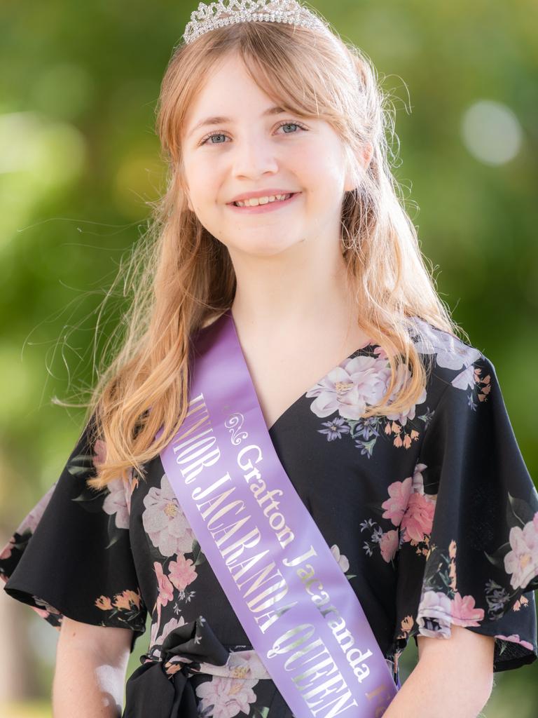 2021 Junior Jacaranda candidatesMae CarrollMae is proudly sponsored by CHS Training"My favourite part of Jacaranda is watching the scores of visitors come to Grafton and hold their hands out to catch our purple snow. Seeing the delight on their faces as the jacaranda blossoms float down into their palms, I realise the vision Henry Volkers must have had when he planted our beautiful avenues. To be an ambassador for the festival and our town is a great privilege. As a Junior Jacaranda Queen candidate I consider myself a custodian of the festival and look forward to the opportunity to help safeguard its future."