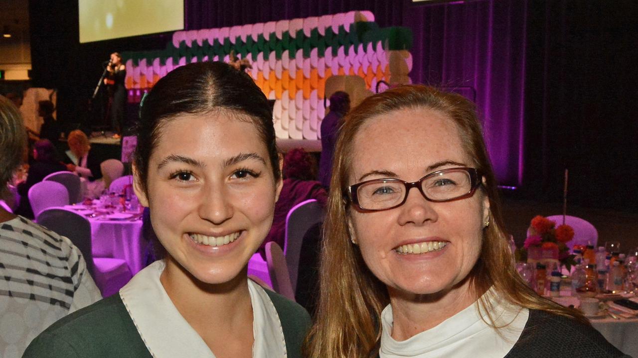 Jodie Down and Joanne Sheehy at Women in Business Awards at GCCEC, Broadbeach. Picture: Regina King