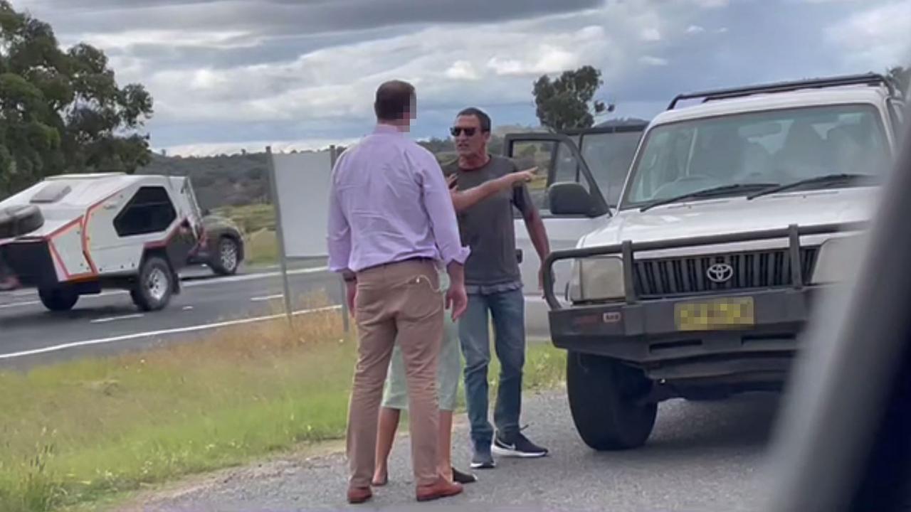 The man, who was filmed hurling abuse at Deputy PM Barnaby Joyce and an AFP officer on the side of the New England Highway last week, was arrested and charged by the AFP at the weekend.