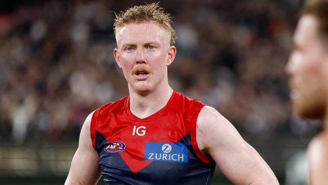 Clayton Oliver of the Demons. Photo by Dylan Burns/AFL Photos via Getty Images.