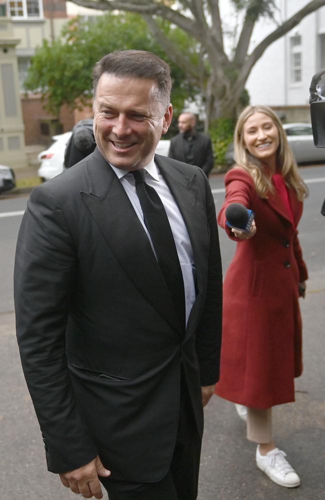 Karl Stefanovic arrives for the Kyle Sandilands and Tegan Kynaston wedding. Picture: NCA NewsWire / Jeremy Piper