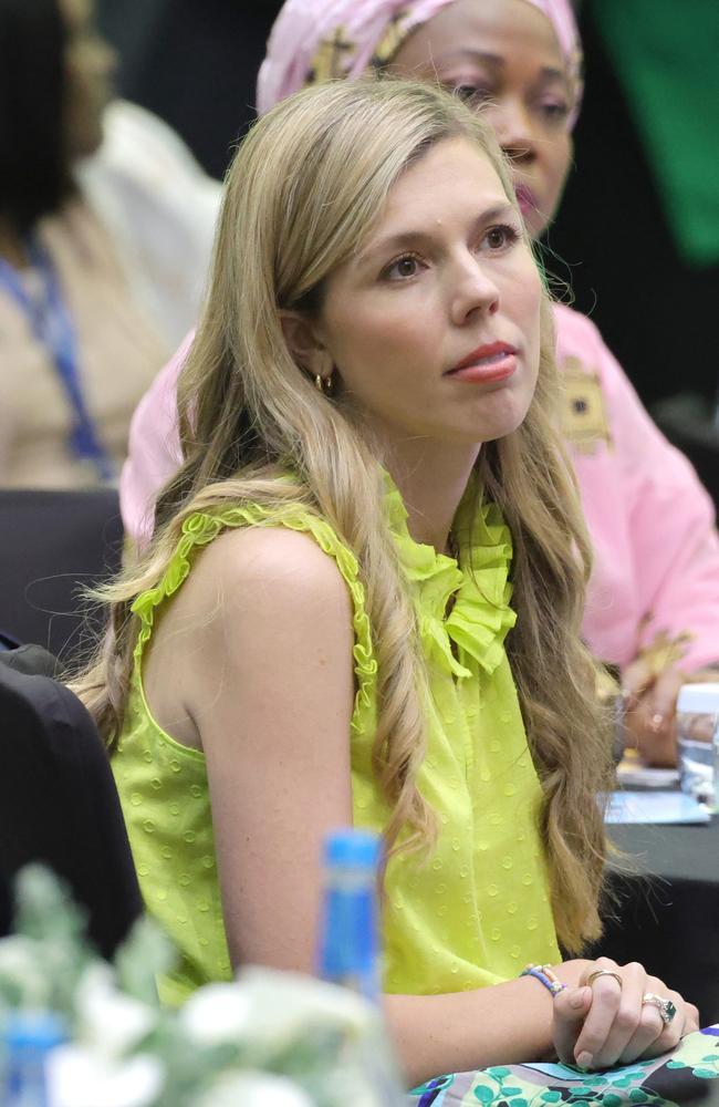 Carrie Johnson, wife of Prime Minister Boris Johnson, is with him in Rwanda. (Photo by Chris Jackson/Getty Images)