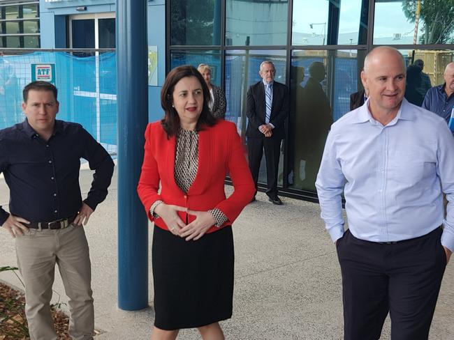 The Premier is speaking in the new $42 million Gladstone Hospital emergency department, which is set to open on August 5.