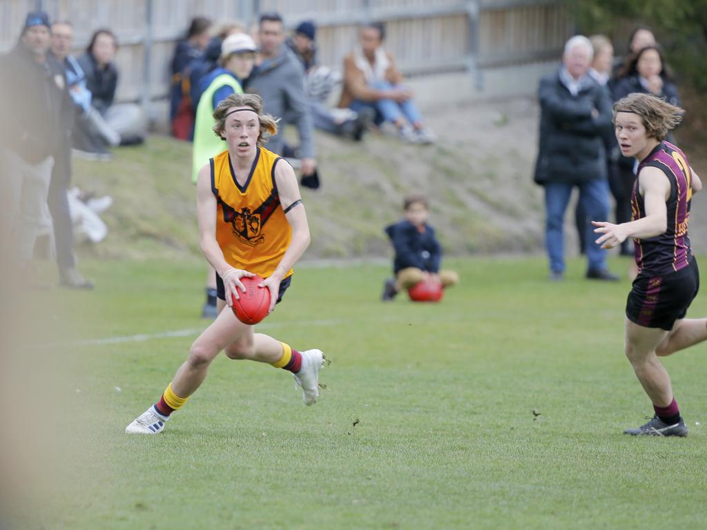 Hutchins 1st XVIII versus Scotch Oakburn in the Sports Association of Independent Schools Australian Rules grand final. Picture. PATRICK GEE