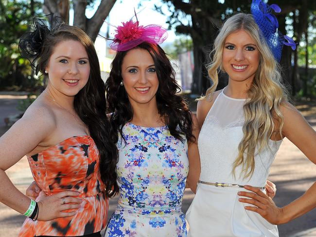 Ladies Day at Cluden Park. Beth Dowd, Charlene Winder, Charlene Winder and Kristiaan Sinclair. Picture: Shae Beplate