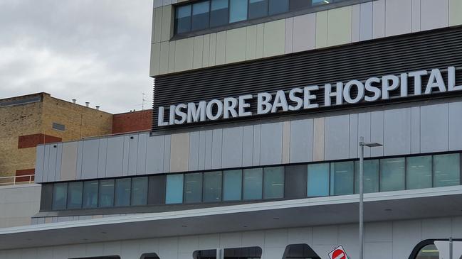 Police cars at Lismore Base Hospital.