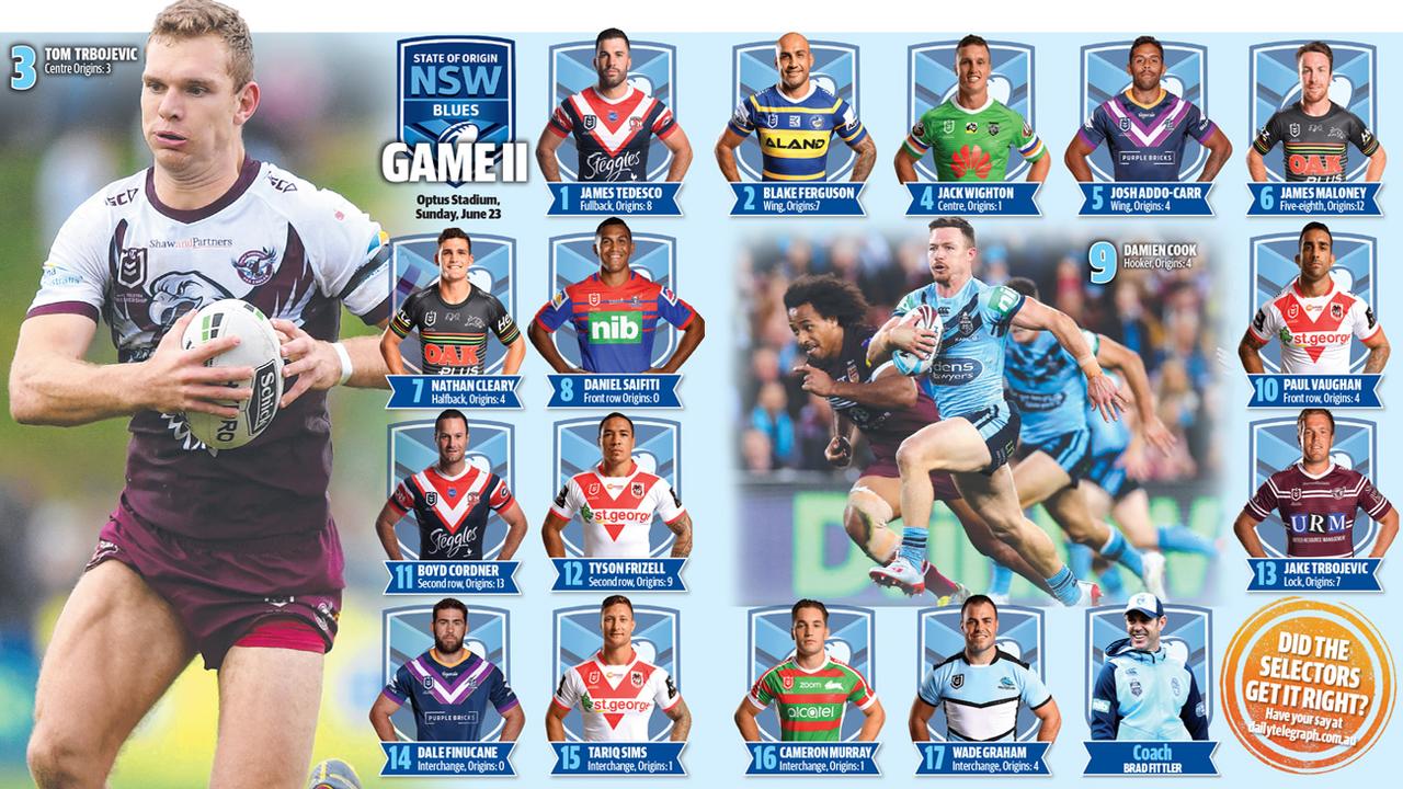 NSW State of Origin team Game 2 2019 Brad Fittler swings axe on Blues