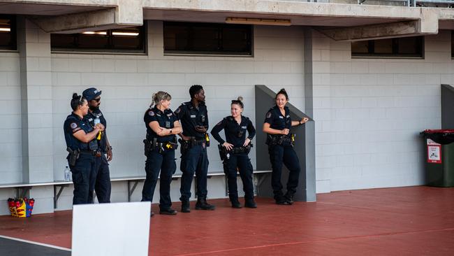 NT Police used pepper spray after an altercation between the Darwin Brothers and Palmerston Raiders in the NRL NT grand final spilled off field. Picture: Pema Tamang Pakhrin