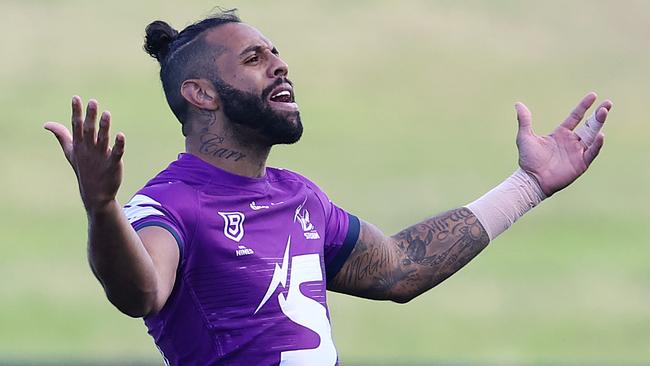 Melbourne Storm training at Sunshine coast training. 08/10/2010.  Melbourne Storm's Josh Addo-Carr at training today  . Pic: Michael Klein