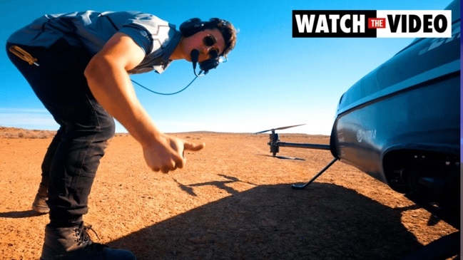 Flyings cars race in the Australian outback