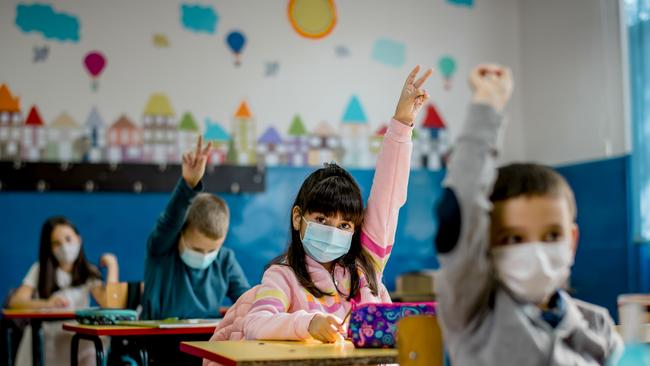 Victorian school children in years 3 to 6 are still required to wear masks, but not other year levels. Picture: iStock